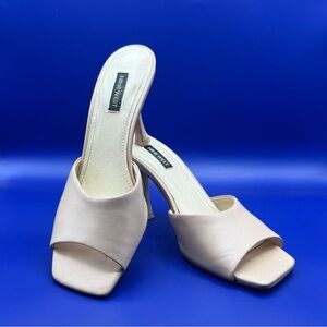 Nine West Women's Beige Heeled Mules